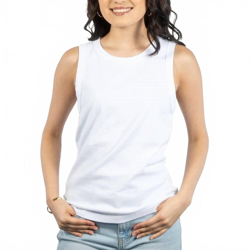NEW DYLAN women's jude rib tank top in white